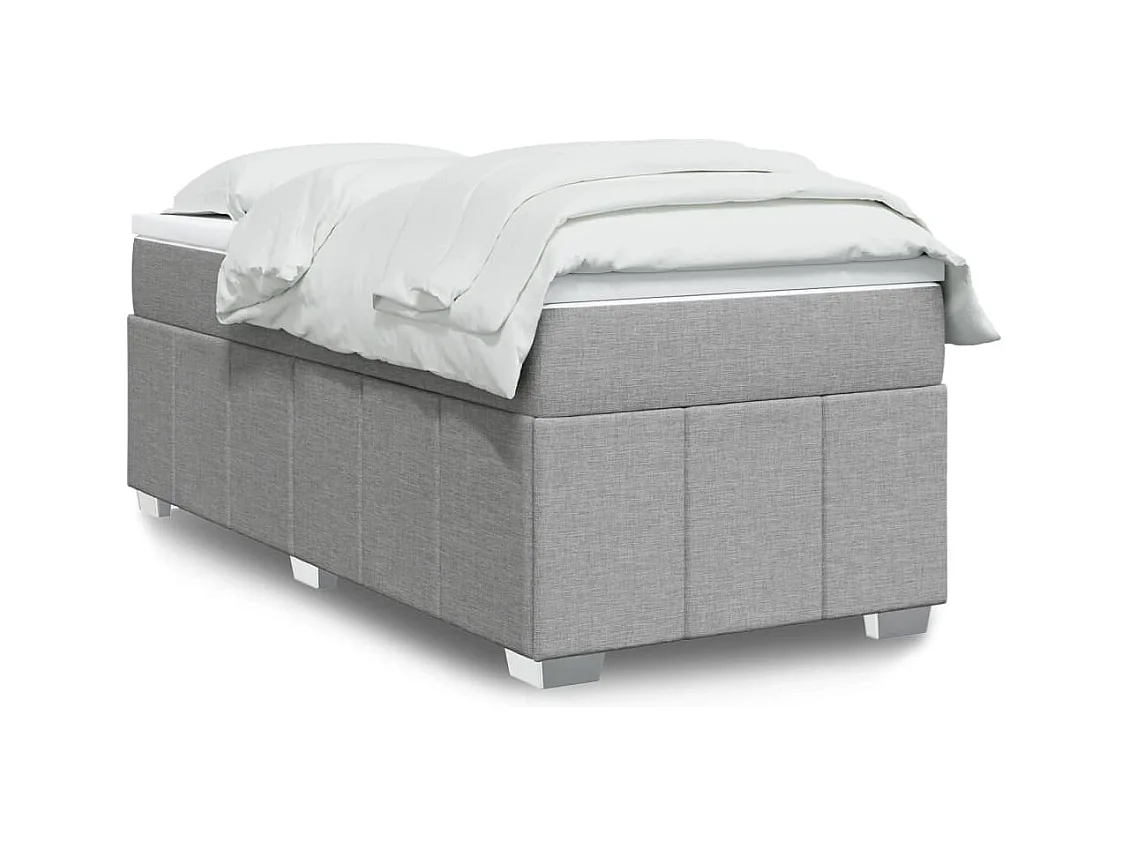 Sommier à lattes de lit avec matelas gris clair 80x200 cm tissu