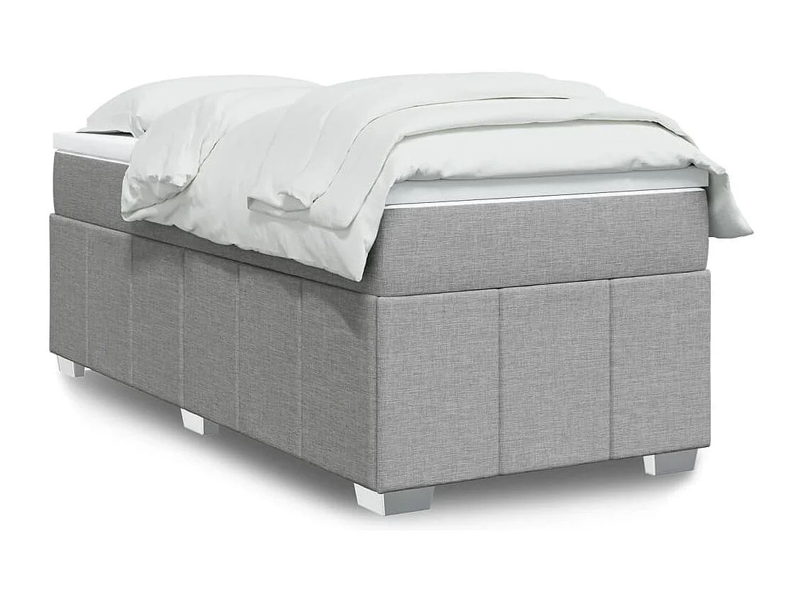 Boxspringbett mit Matratze Hellgrau 80x200 cm Stoff