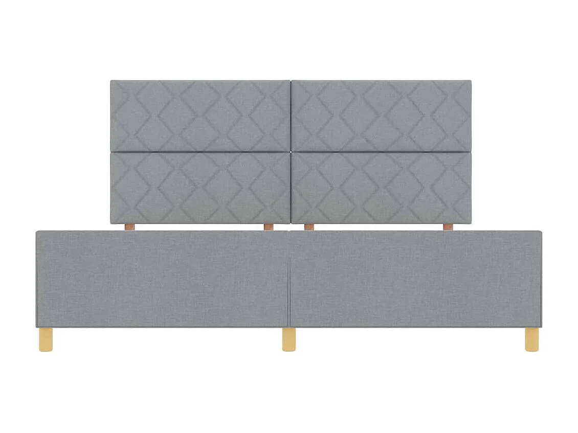 Cadre de lit avec tête de lit Gris clair 200 x 200 cm tissu