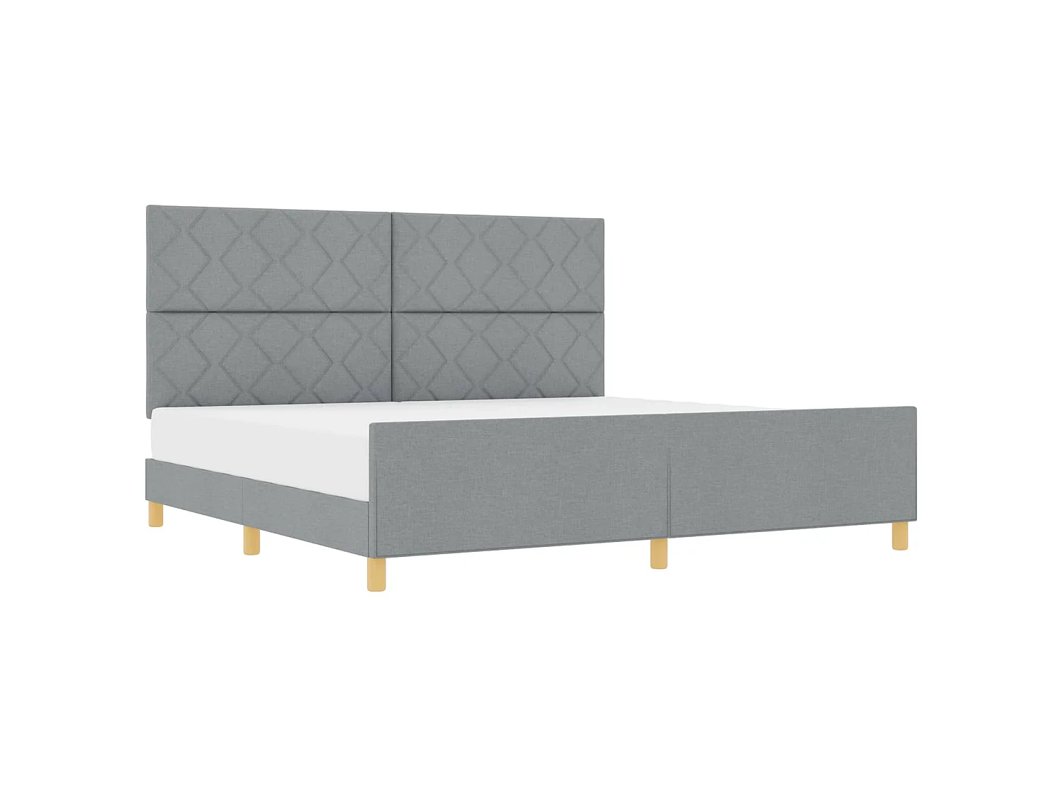 Struttura del letto Grigio chiaro 200 x 200 cm Tessuto