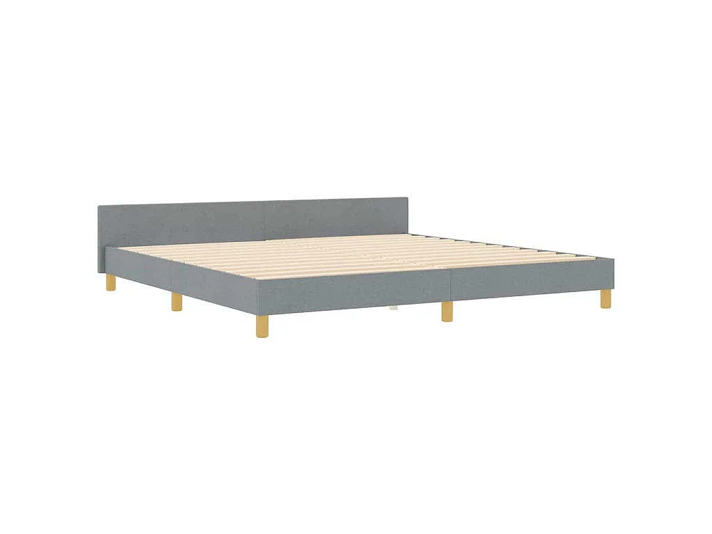 Struttura del letto Grigio chiaro 200 x 200 cm Tessuto