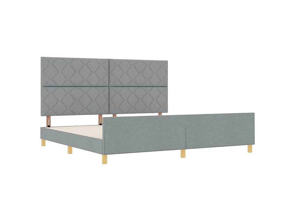 Struttura del letto Grigio chiaro 200 x 200 cm Tessuto