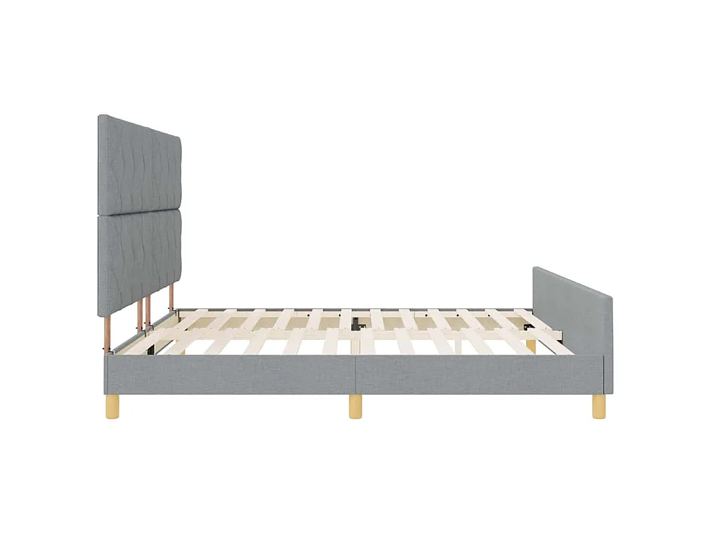 Struttura del letto Grigio chiaro 200 x 200 cm Tessuto