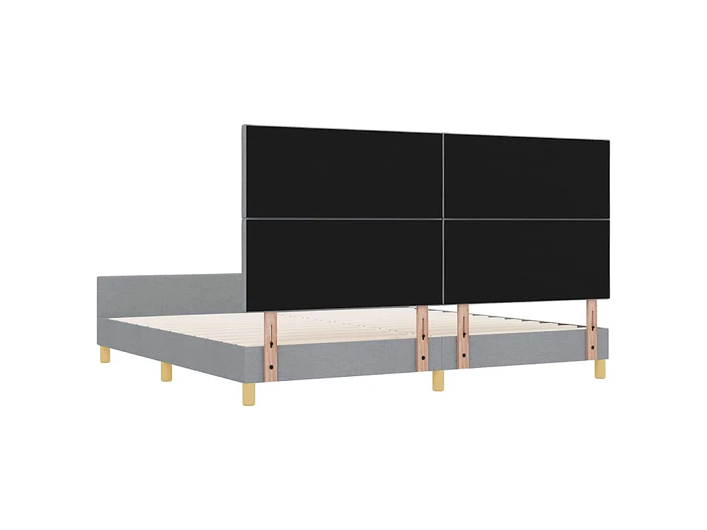 Struttura del letto Grigio chiaro 200 x 200 cm Tessuto