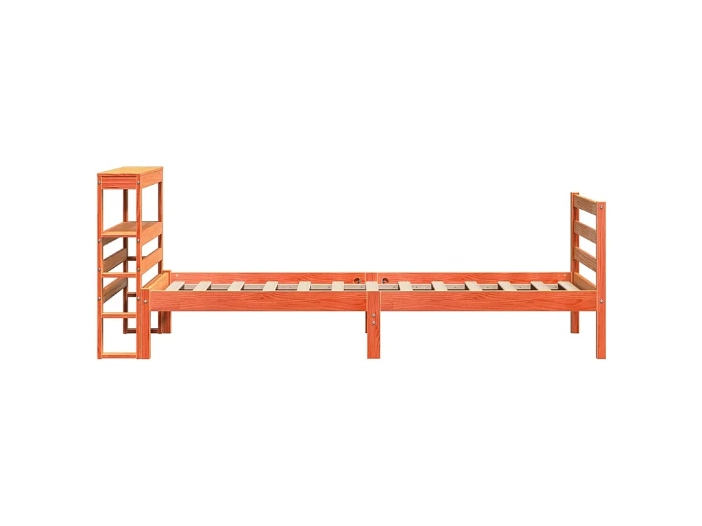 Bedframe zonder matras massief grenenhout wasbruin 75x190 cm