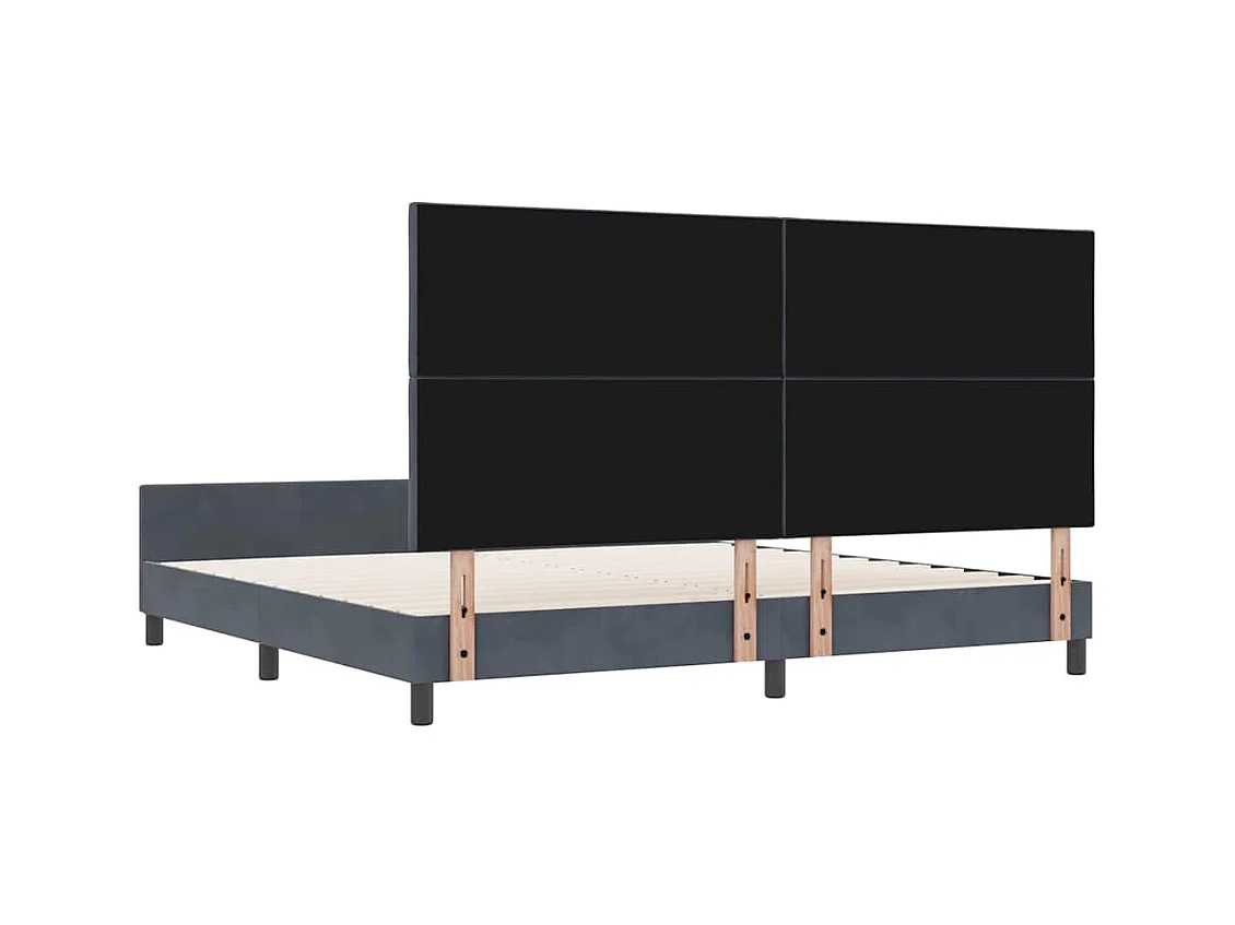 Estrutura da Cama Cinzento escuro 200 x 200 cm Veludo