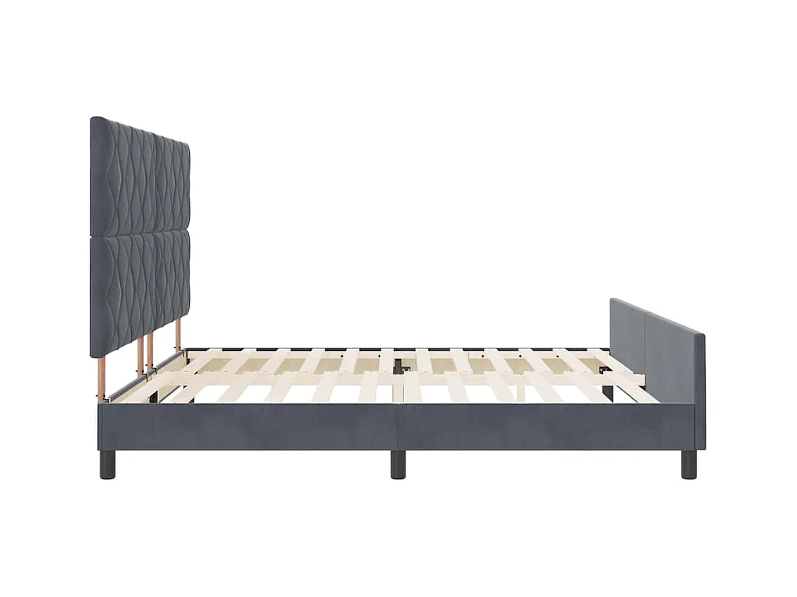 Estrutura da Cama Cinzento escuro 200 x 200 cm Veludo