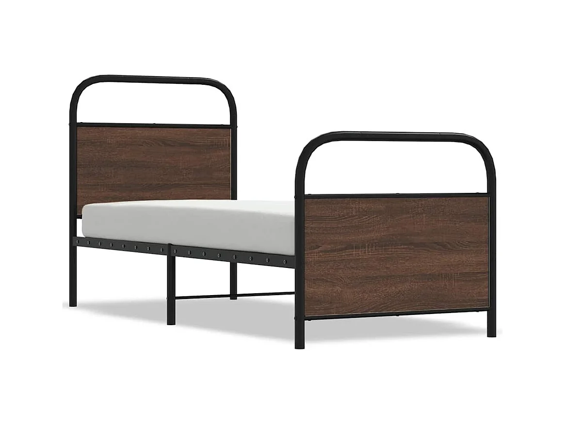 Estructura de cama sin colchón 75x190 cm madera marrón roble