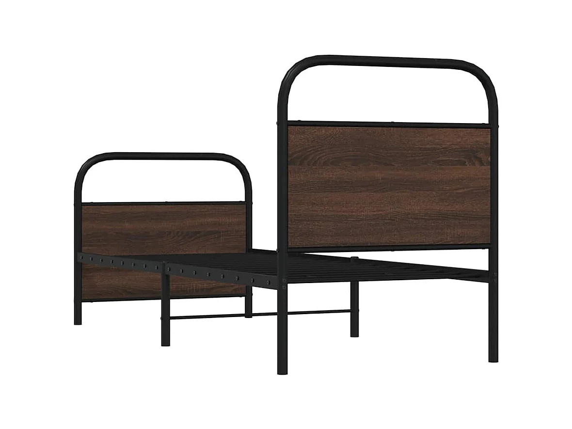 Estructura de cama sin colchón 75x190 cm madera marrón roble