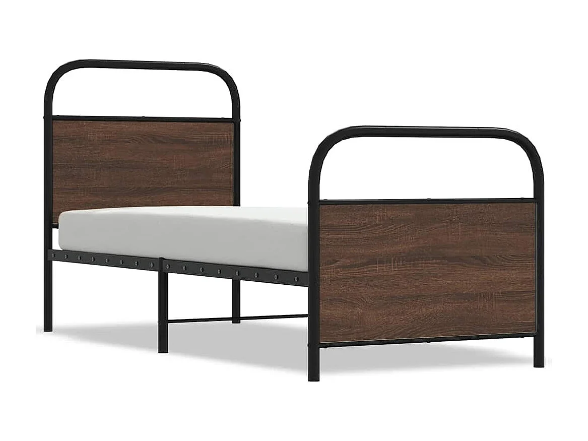 Cadre de lit sans matelas 75x190cm chêne marron bois ingénierie