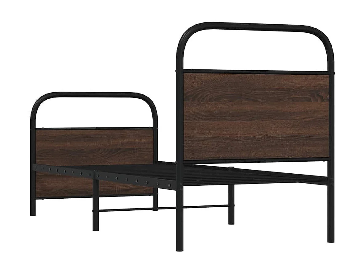Cadre de lit sans matelas 75x190cm chêne marron bois ingénierie