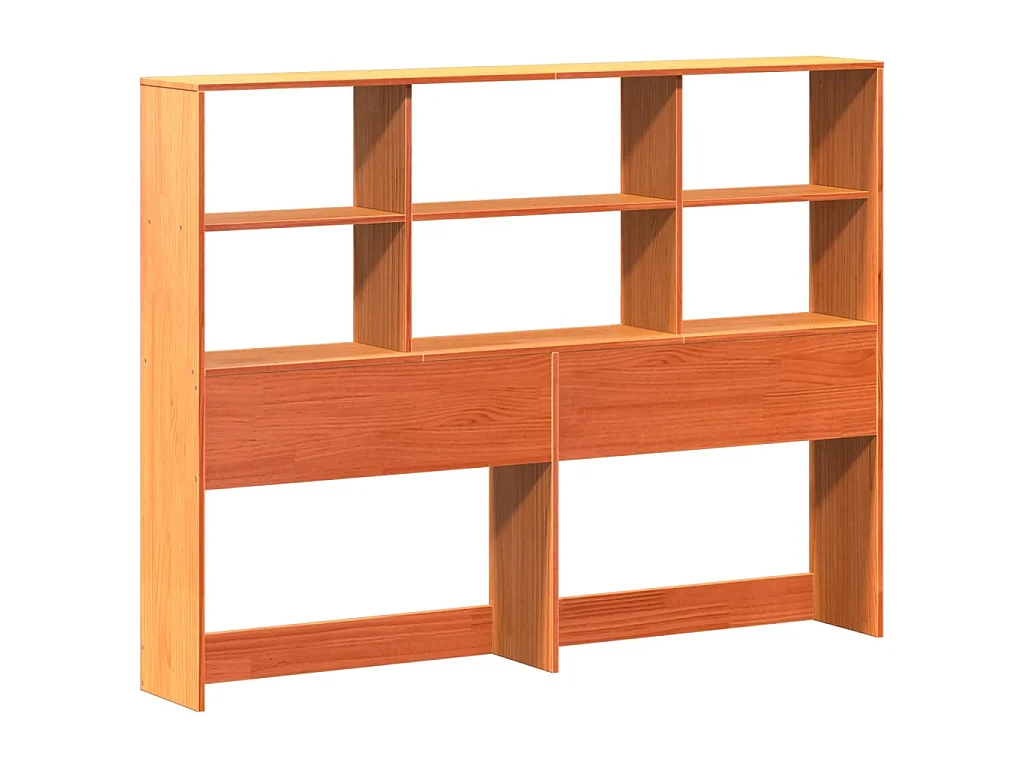 Cama sem colchão 135x190 cm madeira pinho maciça castanho-mel