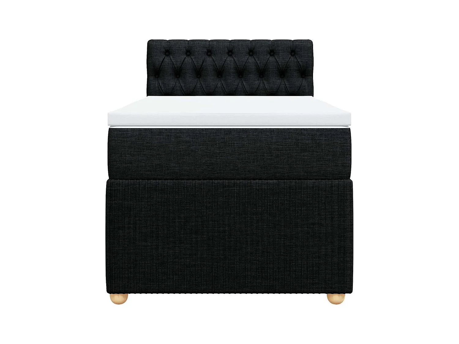 Sommier à lattes de lit et matelas Noir 80x200 cm Tissu