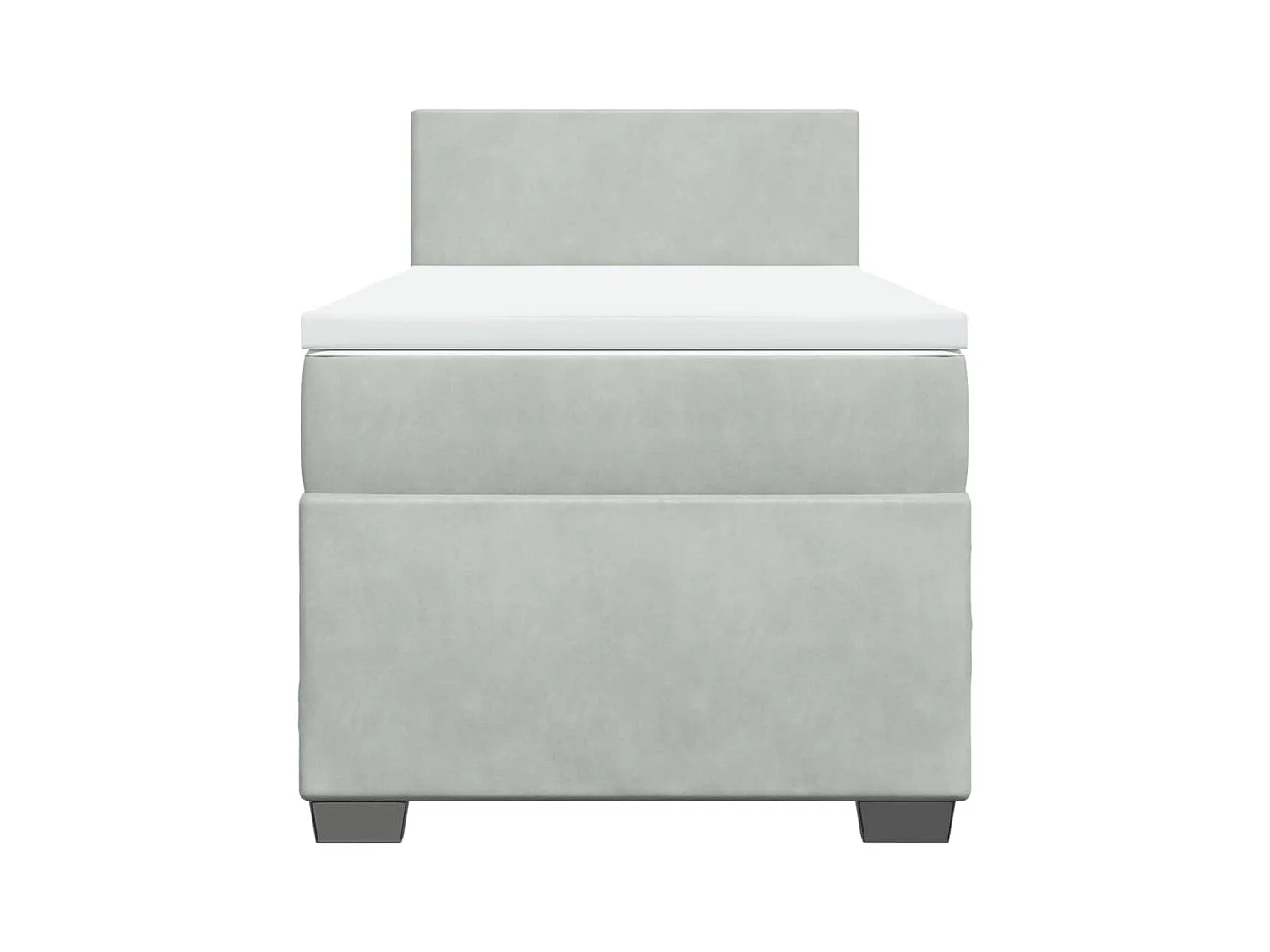 Cama com molas/colchão 80x200 cm veludo cinza-claro