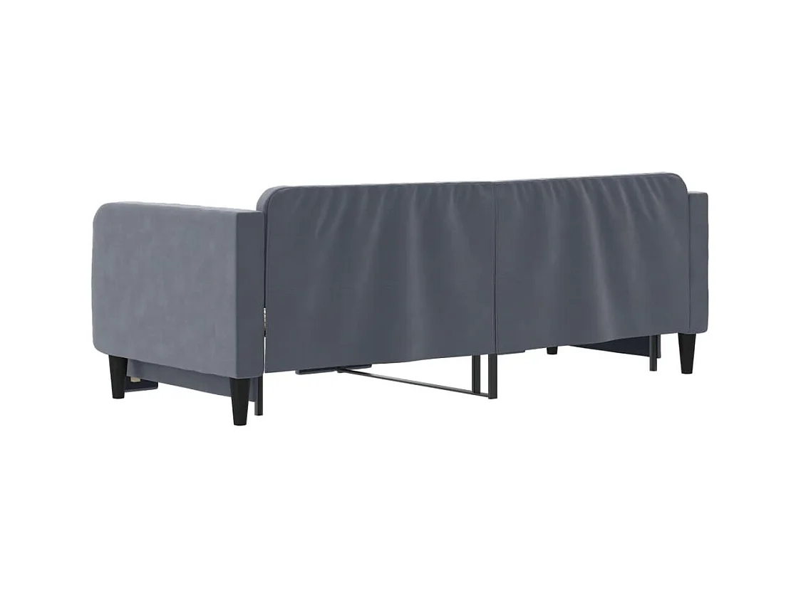 Tagesbett Ausziehbar Dunkelgrau 80x200 cm Samt