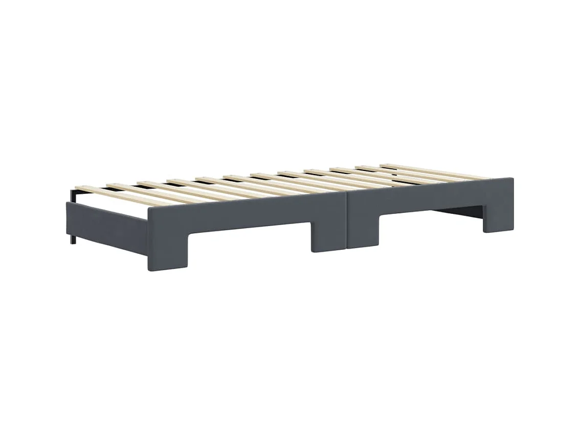 Tagesbett Ausziehbar Dunkelgrau 80x200 cm Samt