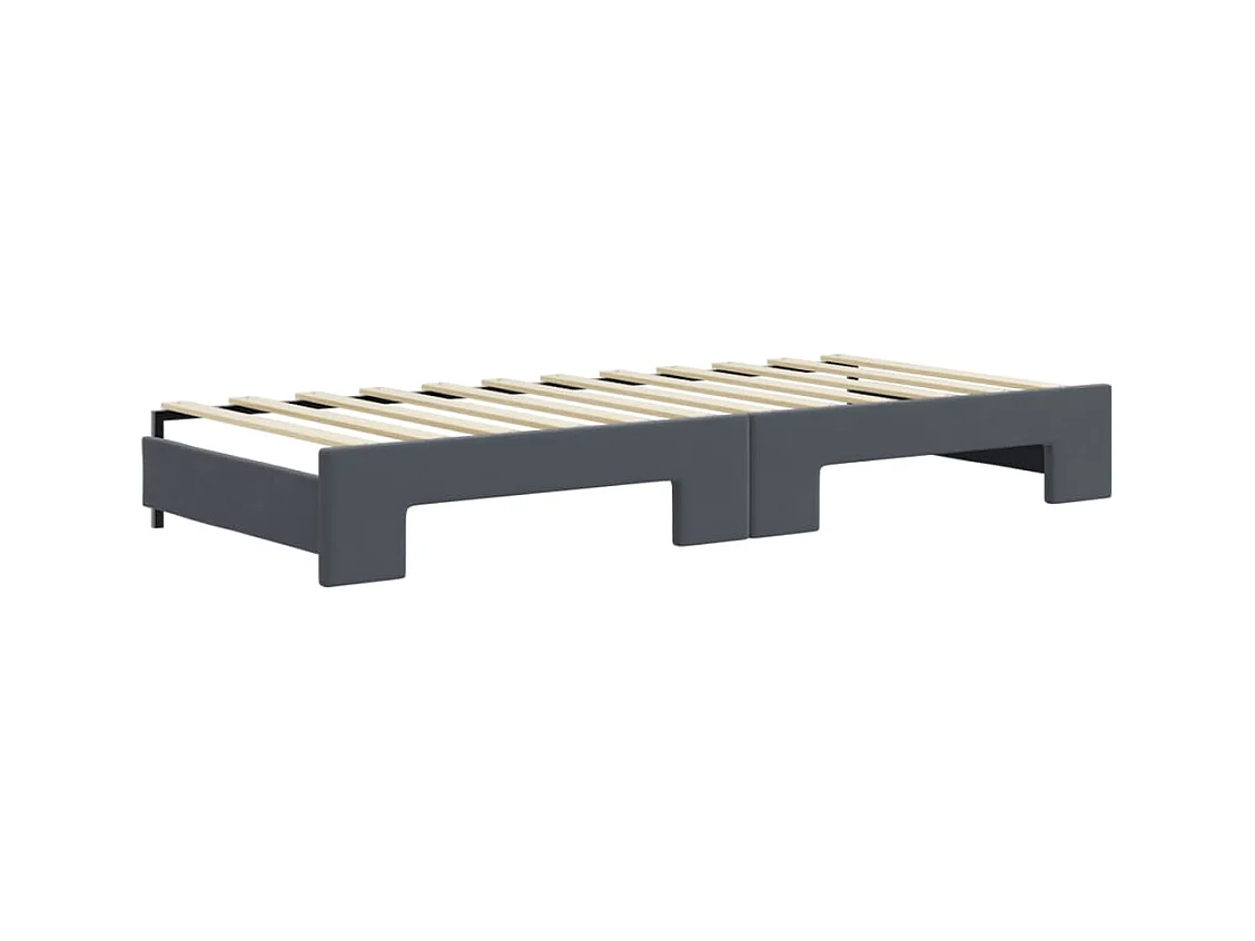 Tagesbett Ausziehbar Dunkelgrau 80x200 cm Samt