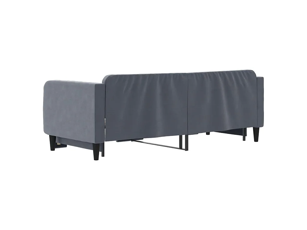 Slaapbank met onderschuifbed 80x200 cm fluweel donkergrijs