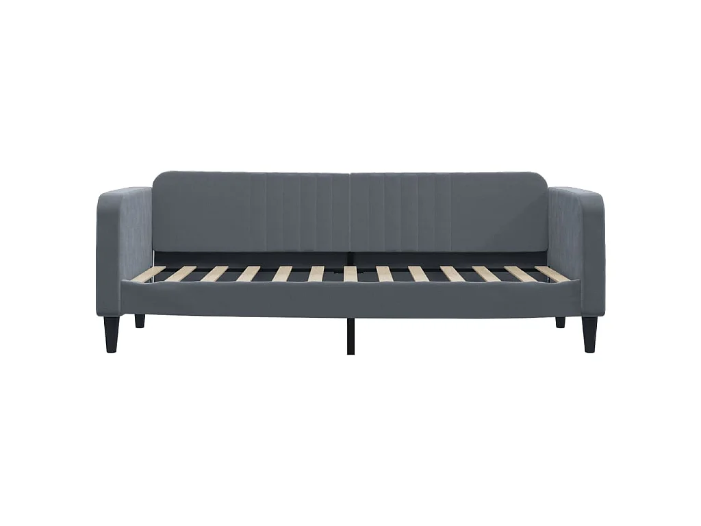 Slaapbank met onderschuifbed 80x200 cm fluweel donkergrijs