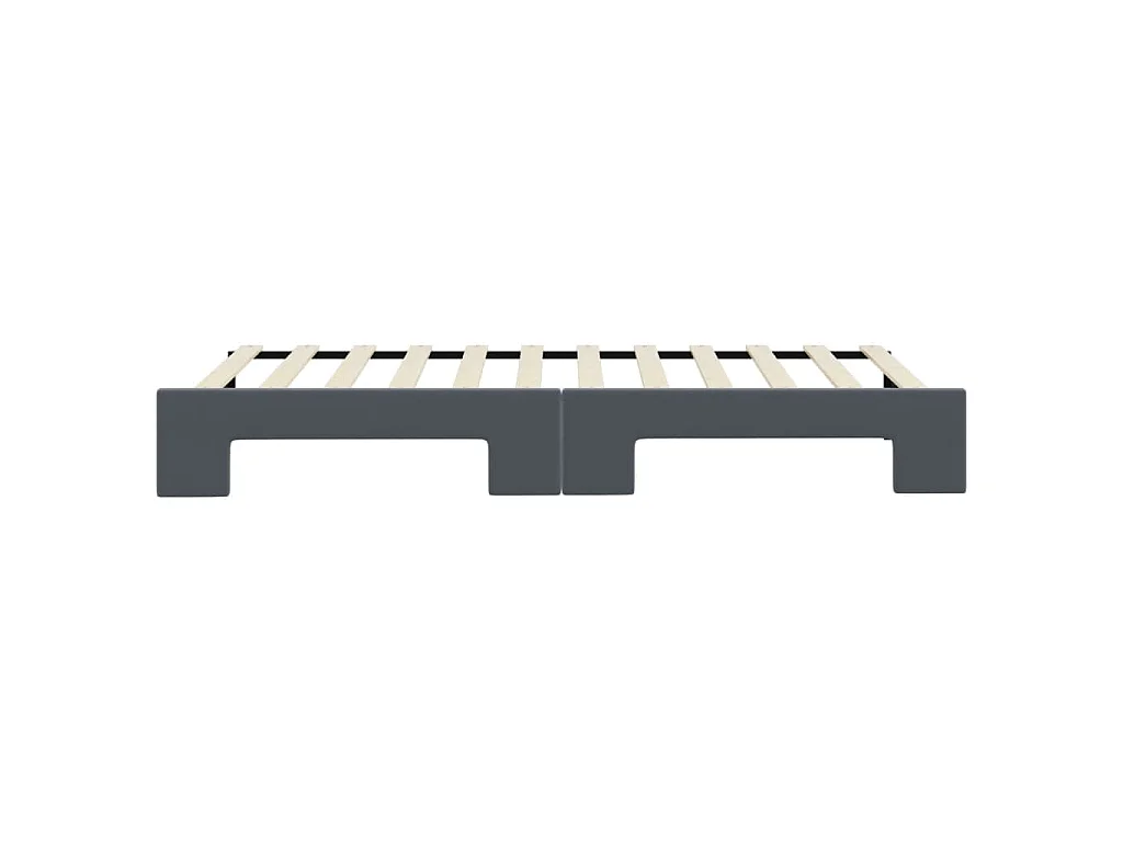 Slaapbank met onderschuifbed 80x200 cm fluweel donkergrijs