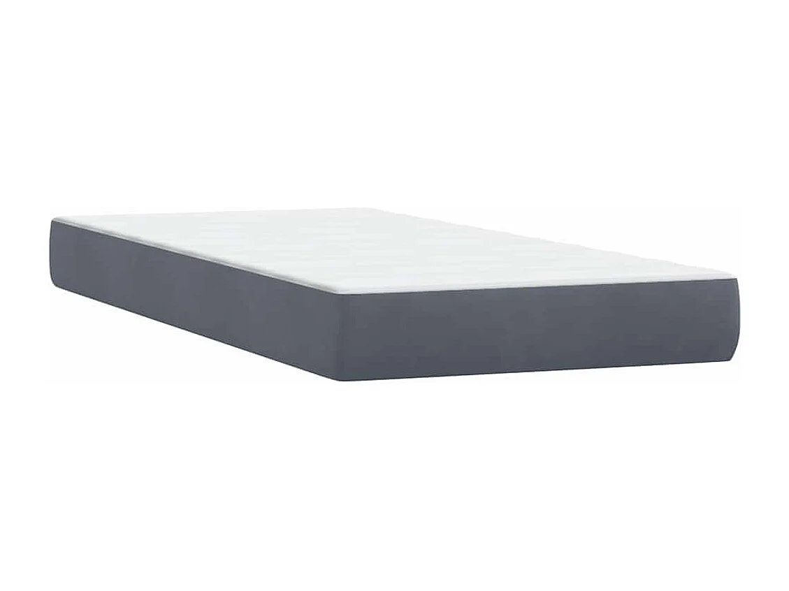 Sommier à lattes de lit et matelas gris foncé 80x220 cm velours
