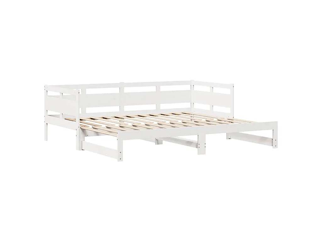 Tagesbett Ausziehbar mit Schubladen ohne Matratze Weiß 80x200cm