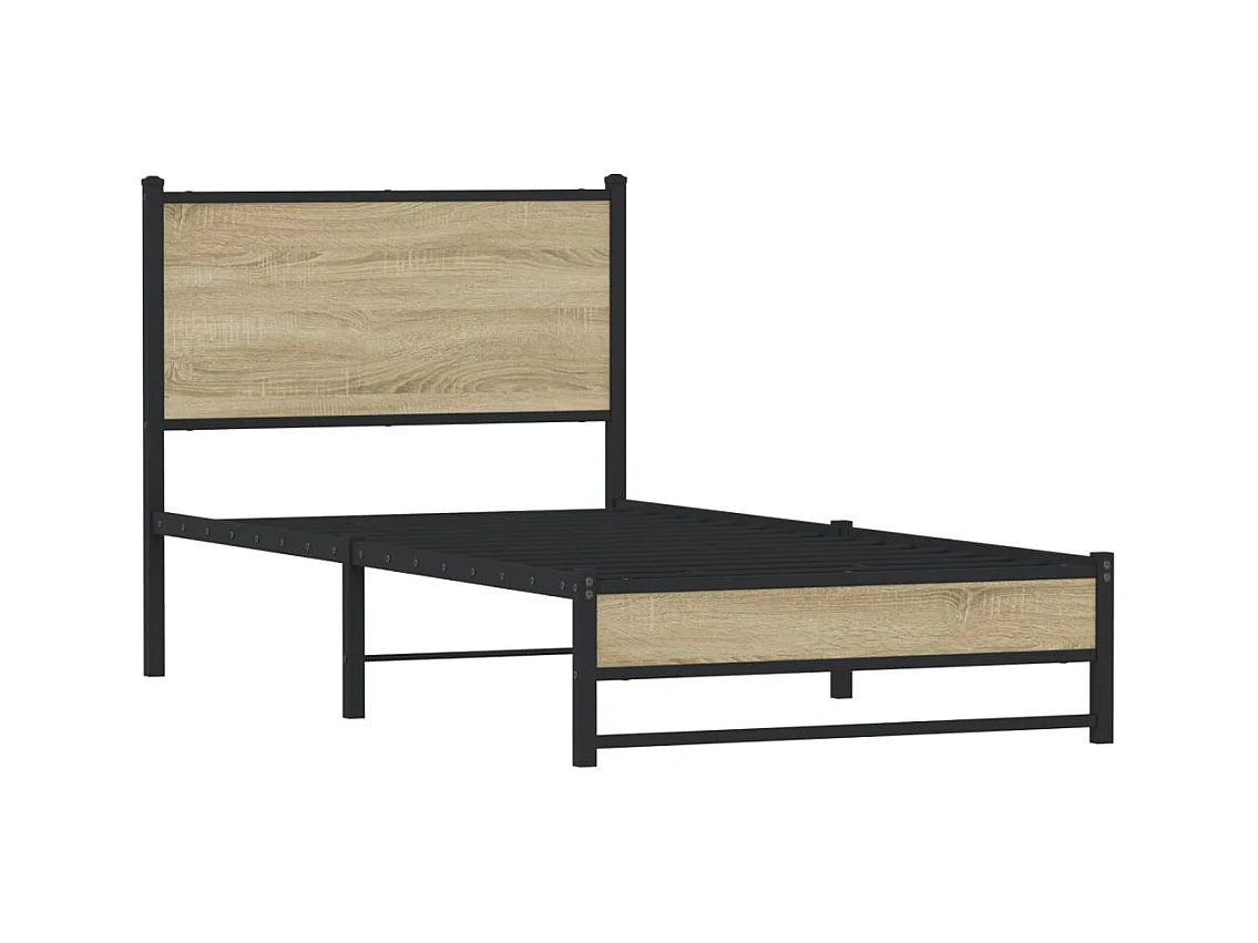 Metallbett ohne Matratze Sonoma-Eiche 80x200 cm