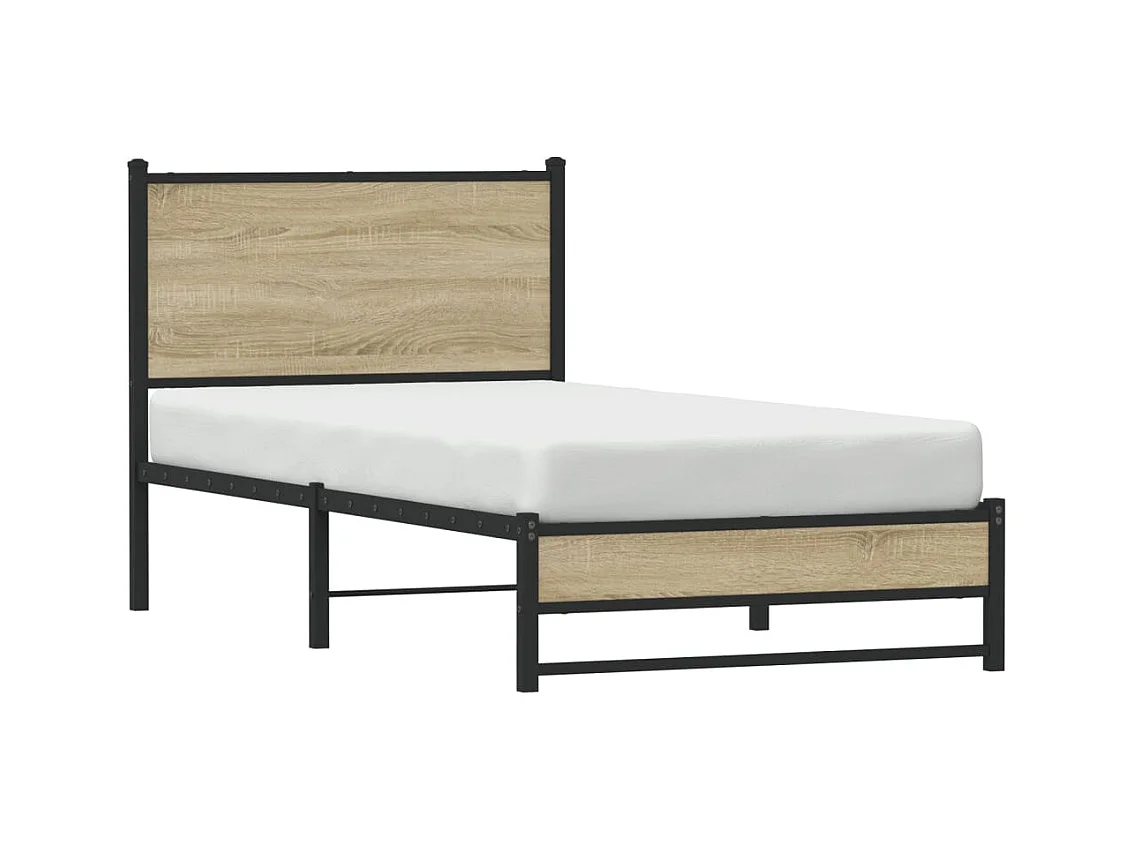 Metallbett ohne Matratze Sonoma-Eiche 80x200 cm