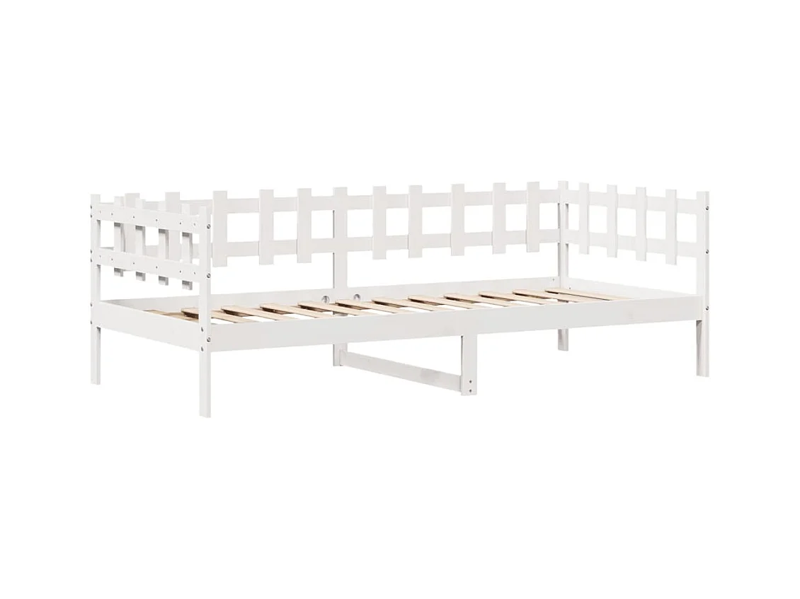 Lit de jour et tiroirs sans matelas blanc 80x200 cm bois massif