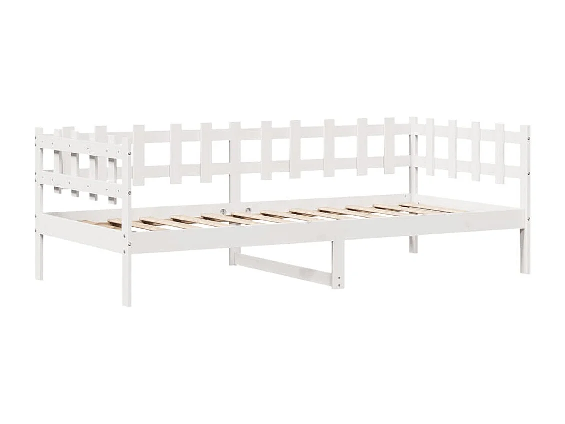 Lit de jour et tiroirs sans matelas blanc 80x200 cm bois massif