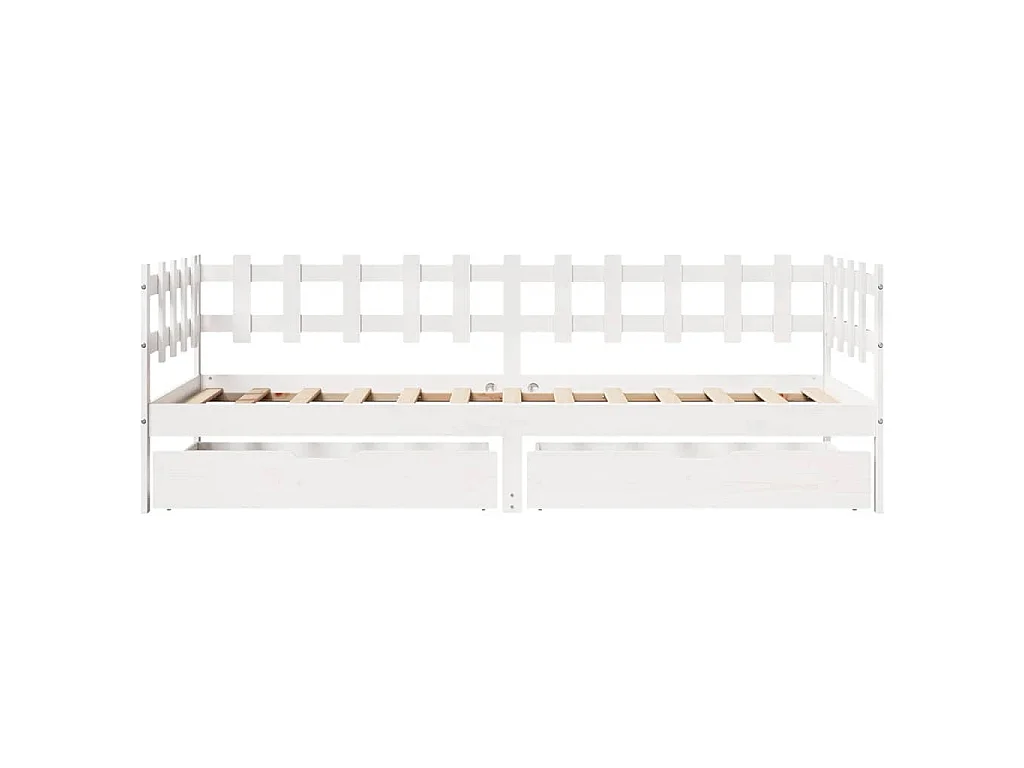 Sofá-cama com gavetas 80x200 cm madeira de pinho maciça