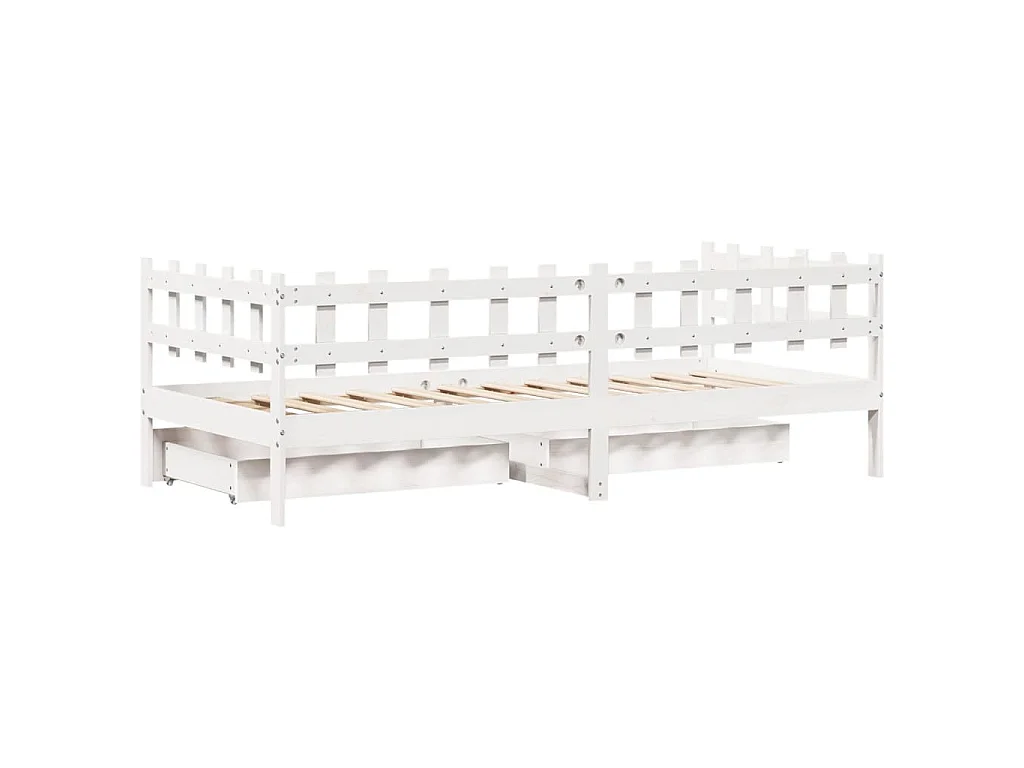 Sofá-cama com gavetas 80x200 cm madeira de pinho maciça