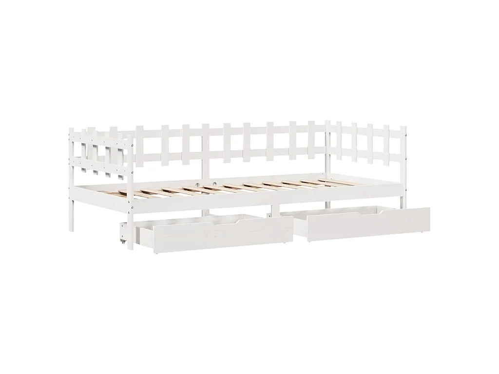 Sofá-cama com gavetas 80x200 cm madeira de pinho maciça