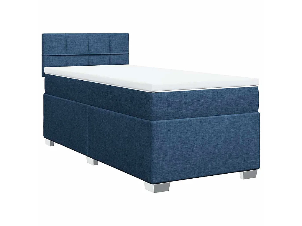 Sommier à lattes de lit avec matelas Bleu 80x200 cm Tissu