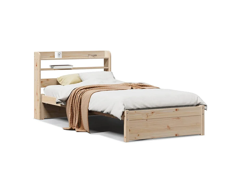 Cadre de lit avec tête de lit sans matelas 75x190 cm