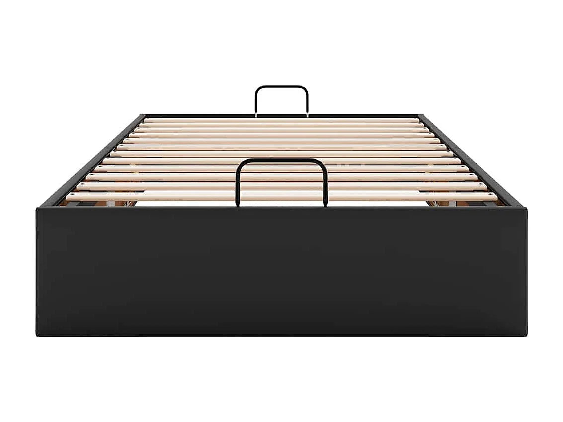 Struttura Letto Pouf senza Materasso Nero 80x200 cm Similpelle