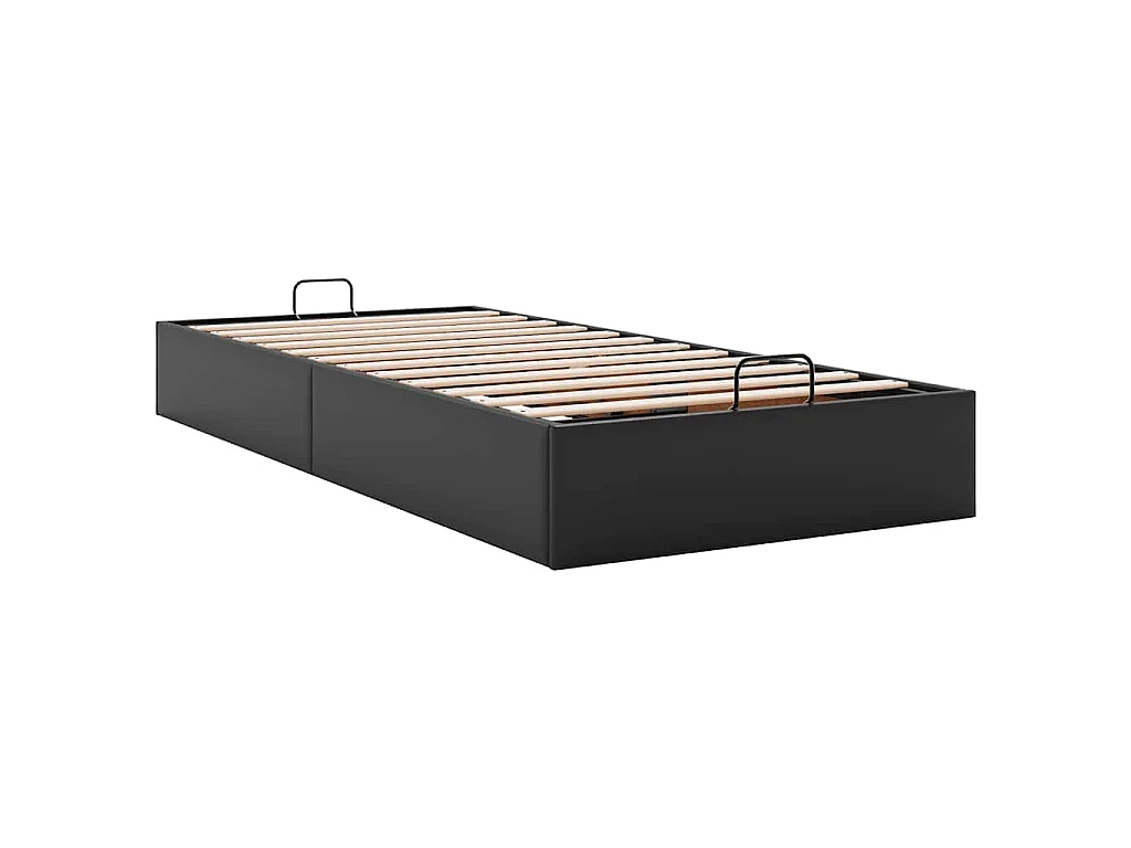 Struttura Letto Pouf senza Materasso Nero 80x200 cm Similpelle