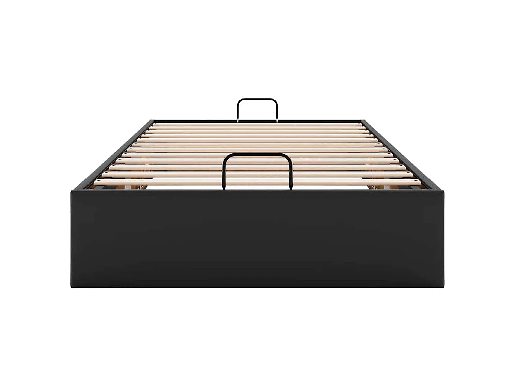 Struttura Letto Pouf senza Materasso Nero 80x200 cm Similpelle
