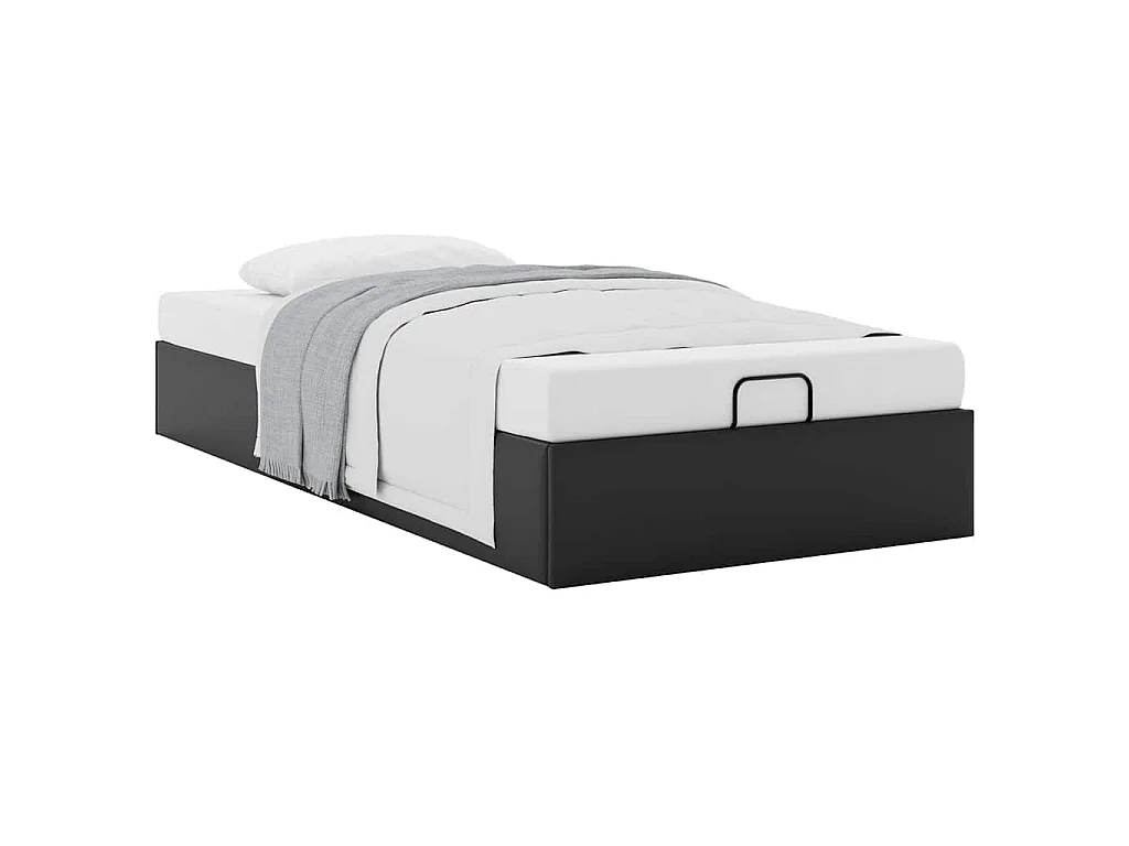 Bedframe zonder matras kunstleer zwart 80x200 cm