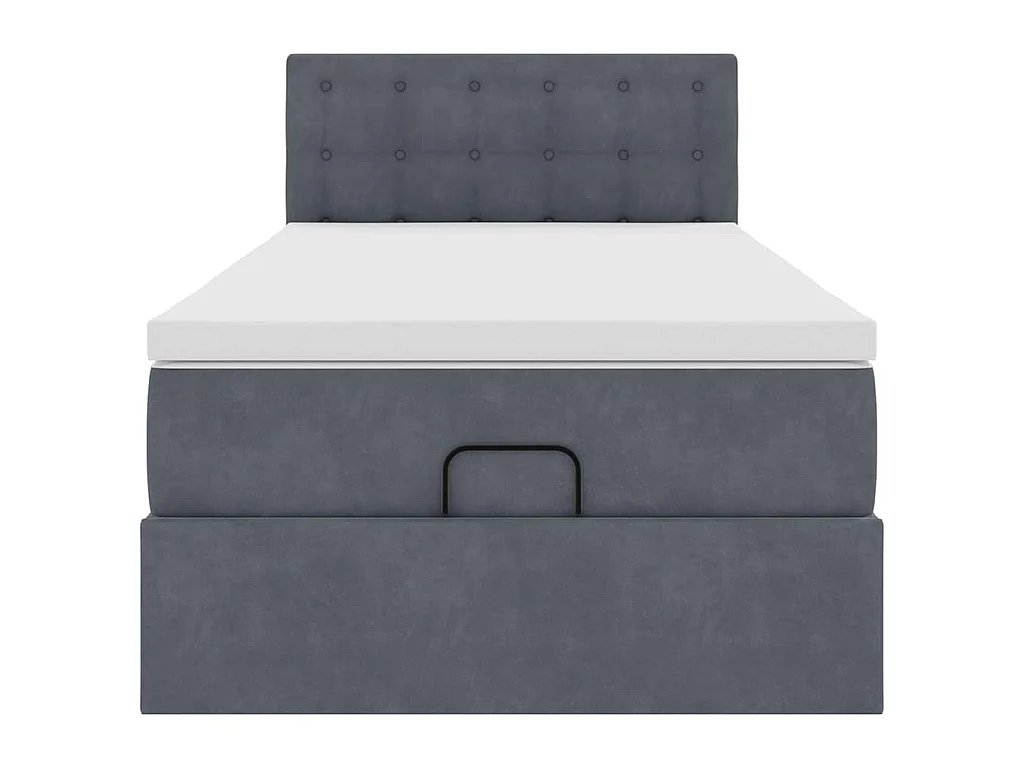 Struttura Letto Pouf con Materasso 180x200 cm in Velluto
