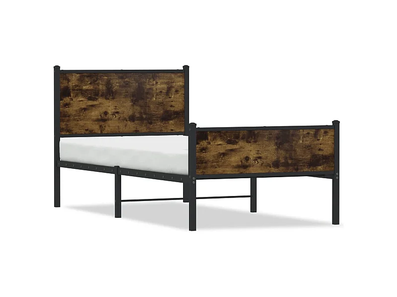 Metallbett ohne Matratze Räuchereiche 80x200 cm