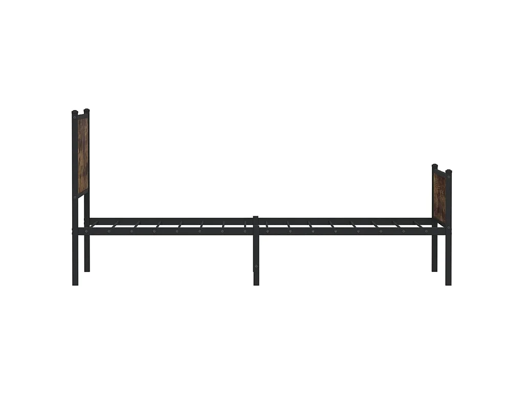 Estructura de cama sin colchón metal roble ahumado 80x200 cm