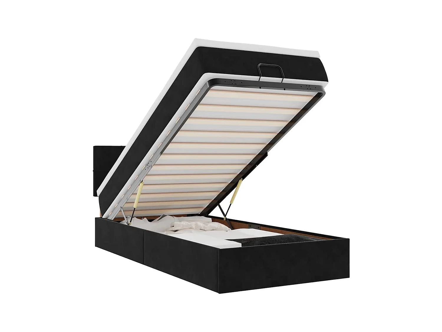 Ottoman bed met matras 80x200cm fluweel zwart