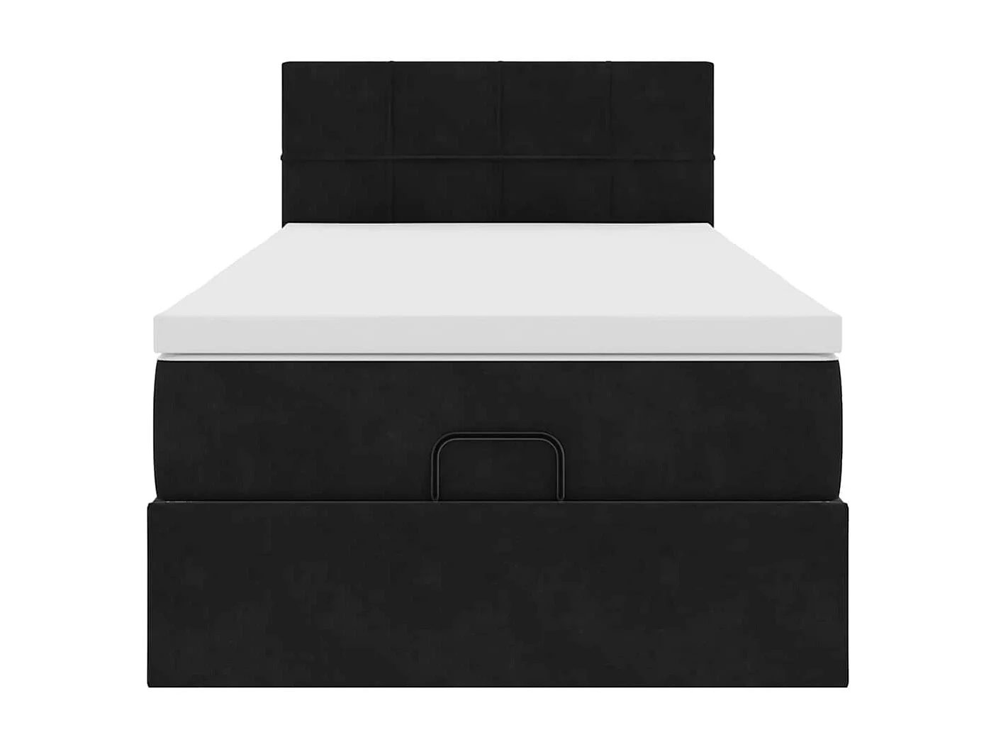 Ottoman bed met matras 80x200cm fluweel zwart