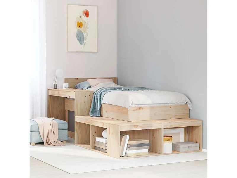 Cadre de lit sans matelas 80x200 cm bois massif de pin
