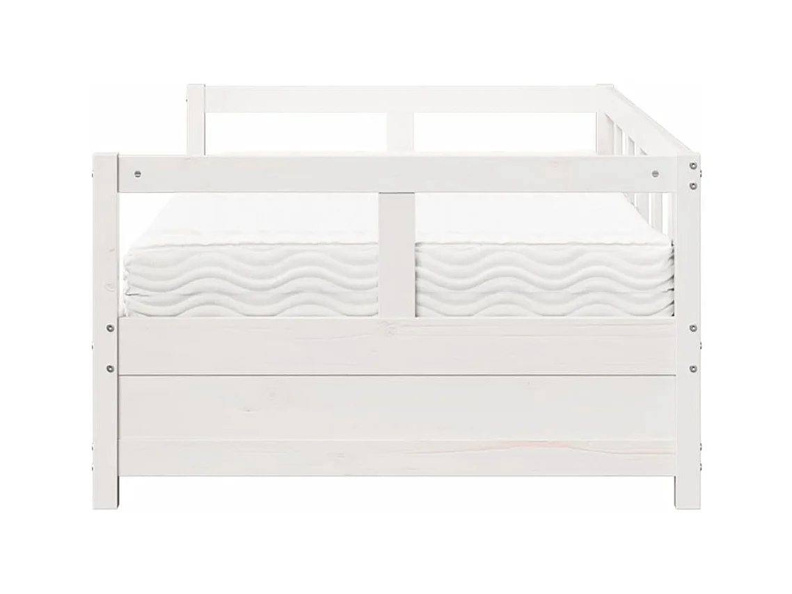 Lit de jour avec matelas blanc 80x200 cm bois de pin massif