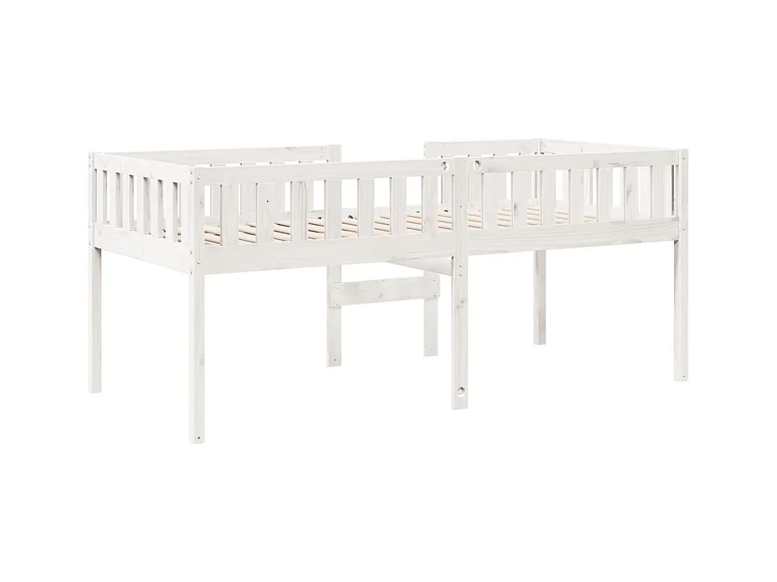 Lit pour enfants sans matelas blanc 80x200cm bois de pin massif