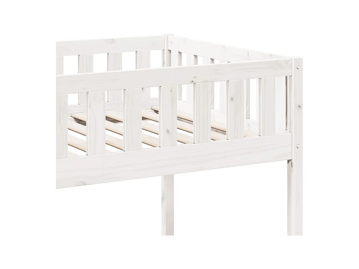 Lit pour enfants sans matelas blanc 80x200cm bois de pin massif