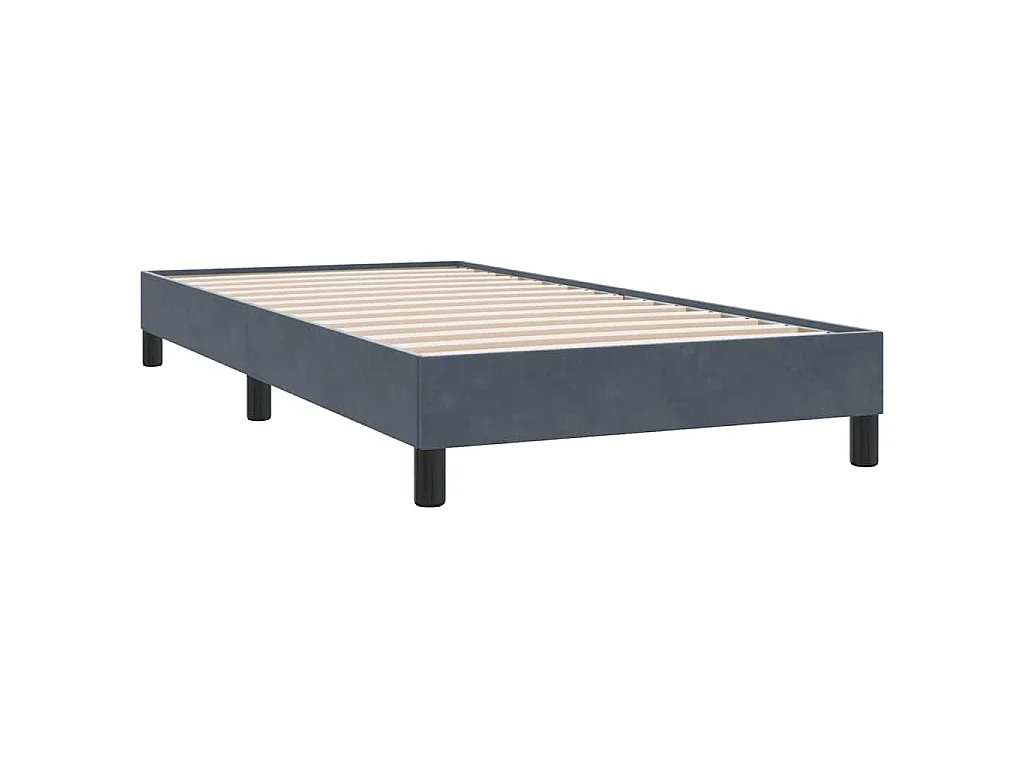 Giroletto a Molle con Materasso Grigio Scuro 80x210 cm Velluto