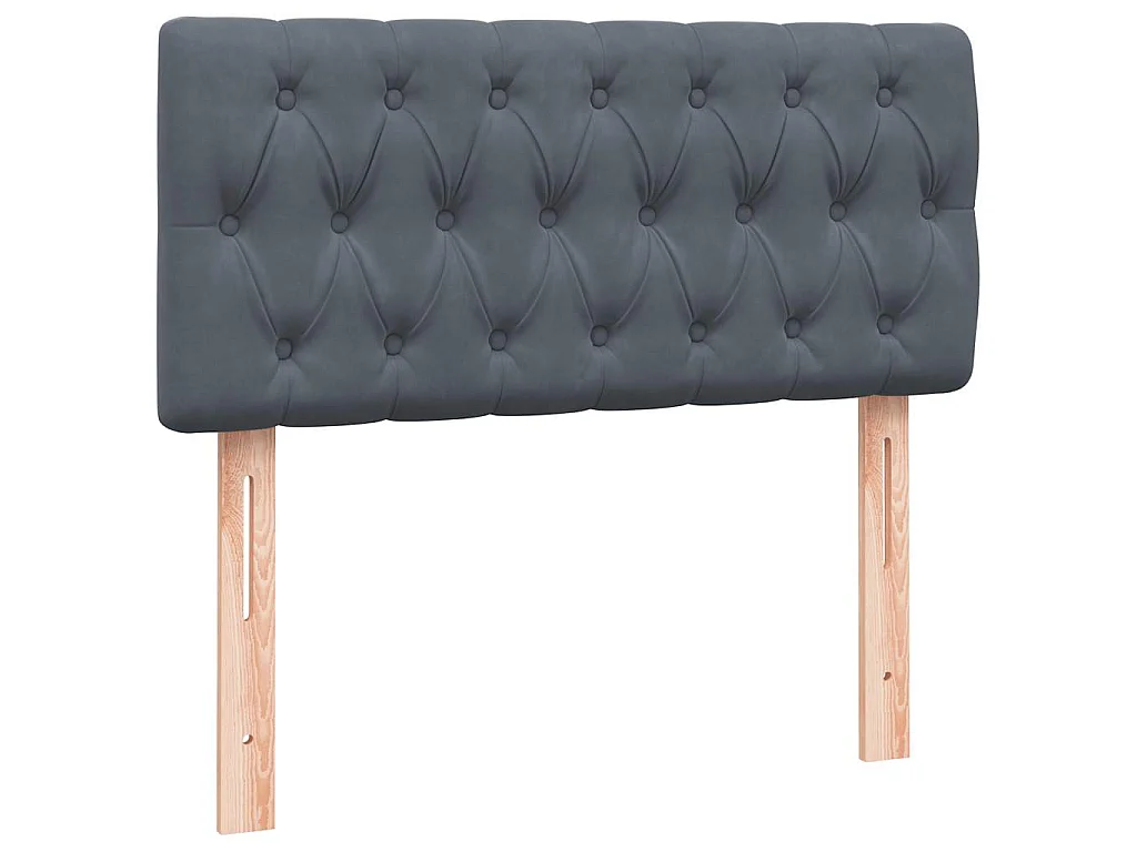 Giroletto a Molle con Materasso Grigio Scuro 80x210 cm Velluto